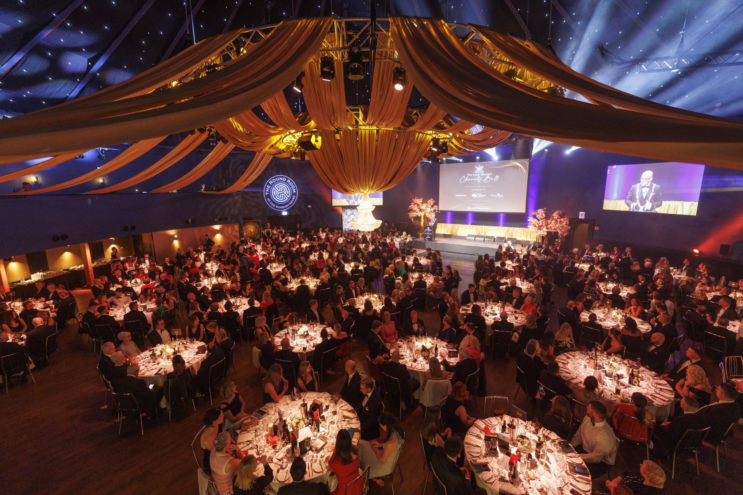 Wide shot of Ballroom, taken for a high vantage point